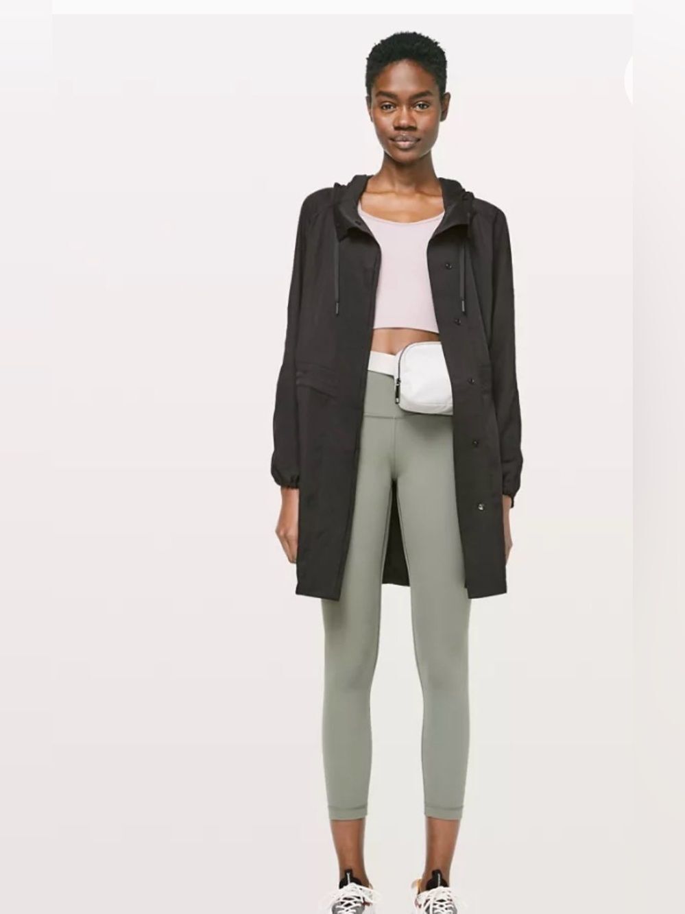 Lululemon Stroll On Lightweight Black Hooded Women's Jacket trench coat